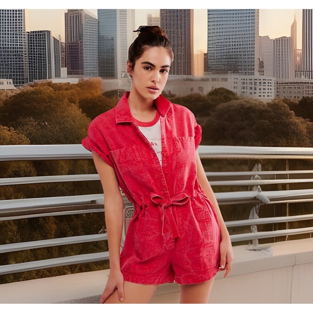 Free People Red Jumpsuit